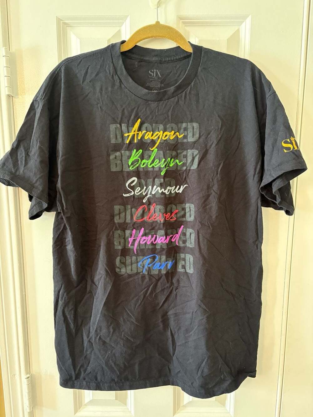 Six The Musical Queens T-Shirt Size XL Black Tour Merch